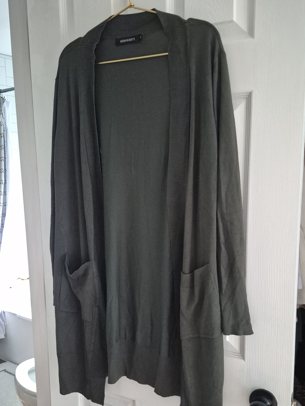 Olive Open-Front Pocket Cardigan